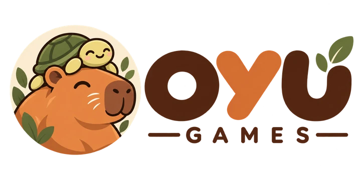 OYU Games logo with capybara and turtle mascots